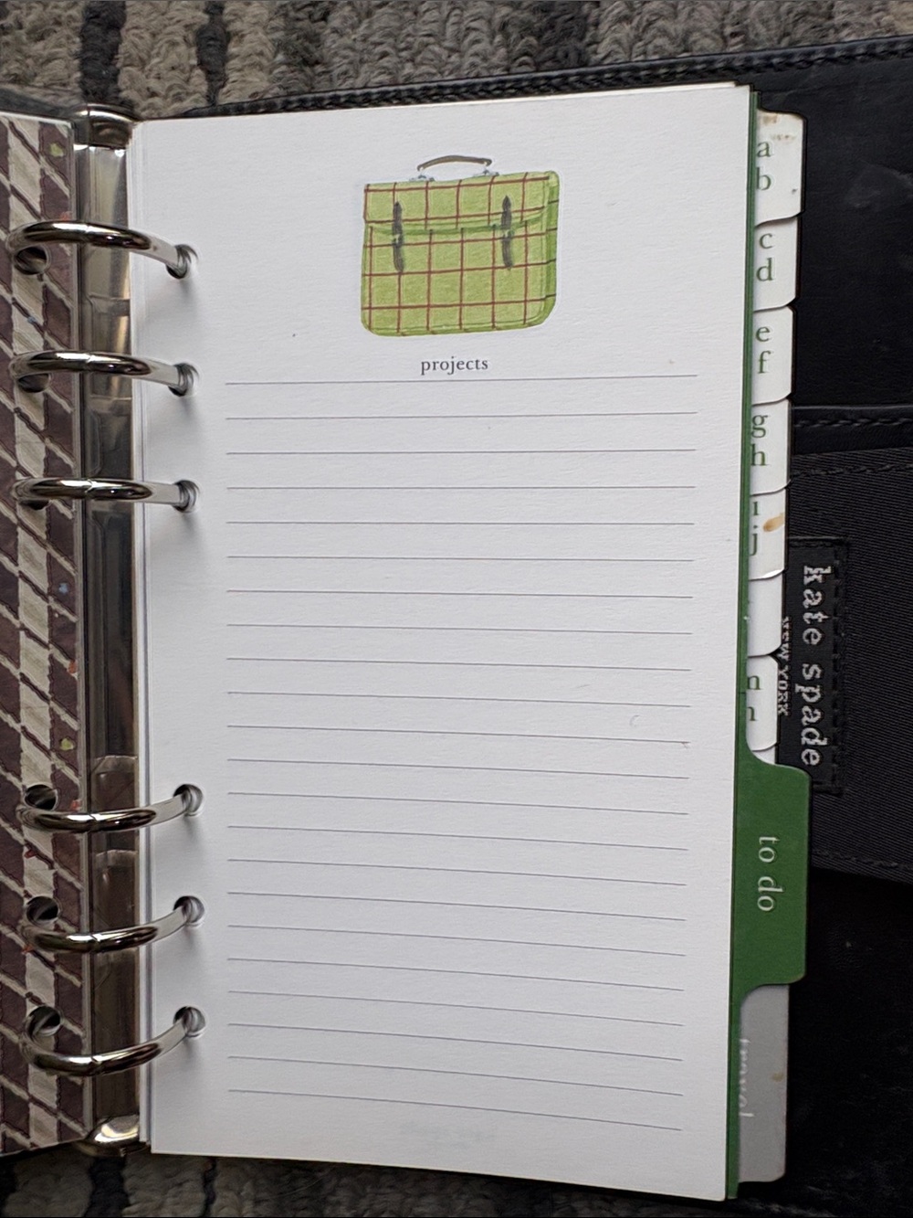 Kate Spade - Vintage 6-ring Pocket Planner in Black Nylon-Excellent Condition! - Picture 7 of 8
